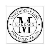 Tampon Auto-encreur Élégant Monogramme Adresse de retour Self-ink Self (Design)