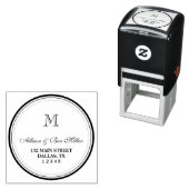Tampon Auto-encreur Élégant Monogramme circulaire Nom et adresse (En situation)