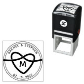 Tampon Auto-encreur Élégant Monogramme De Mariage (En situation)