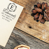 Tampon Auto-encreur Élégant Monogramme Script Nom de famille Adresse d