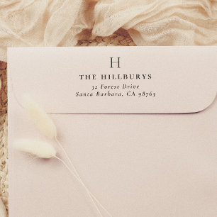 Tampon Auto-encreur Élégant Monogramme simple Adresse de retour