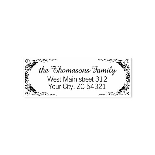 Tampon Auto-encreur Élégant Motif de défilement classique (Design)