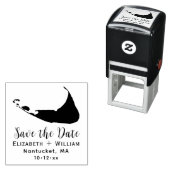 Tampon Auto-encreur Elégant Nantucket Map Mariage Enregistrer la date (En situation)