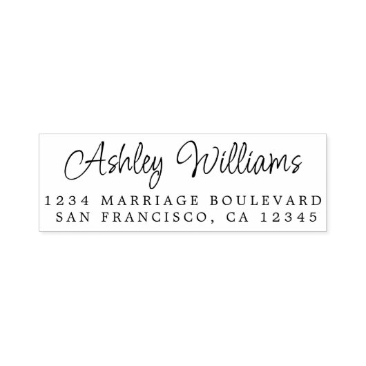 Tampon Auto-encreur Élégant nom de calligraphie de script Adresse (Design)