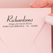 Tampon Auto-encreur Élégant Nom de famille Script de retour Adresse pe