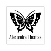 Tampon Auto-encreur Élégant nom de grand papillon Monogramme (Design)