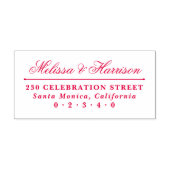 Tampon Auto-encreur Élégant nom de Mariage de script Adresse de retour (Design)