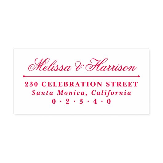 Tampon Auto-encreur Élégant nom de Mariage de script Adresse de retour (Design)
