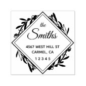 Tampon Auto-encreur Élégant Olive Wreath Adresse de retour (Design)