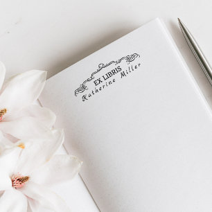 Tampon Auto-encreur Élégant Ornamental Ex Libris Livres de bibliothèqu