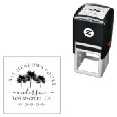 Tampon Auto-encreur Elegant Palm Trees Family Adresse de retour (En situation)