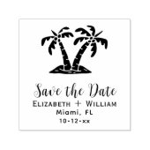 Tampon Auto-encreur Élégant Palmiers tropicaux Mariage Enregistrer la  (Design)