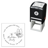 Tampon Auto-encreur Élégant Papillon élégant Adresse de retour de fami (En situation)