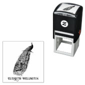 Tampon Auto-encreur Élégant Peacock sur un nom de branche (En situation)