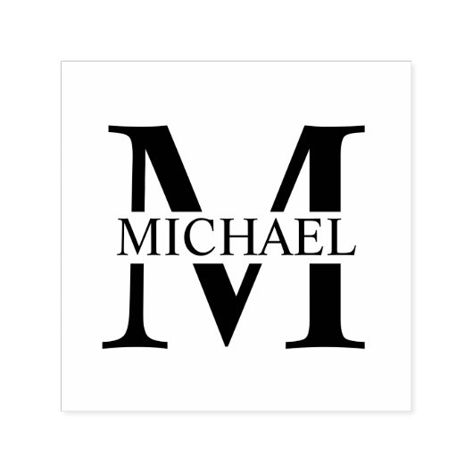 Tampon Auto-encreur Élégant professionnel Monogramme personnalisé (Design)