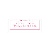 Tampon Auto-encreur Elegant Red Ex Libris Custom Name Plaque de réserv (Design)