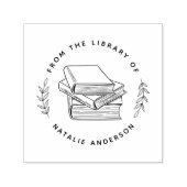 Tampon Auto-encreur Élégant Rustique De La Bibliothèque De (Design)