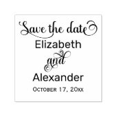 Tampon Auto-encreur Elegant Save the Date Typography Monogram (Design)
