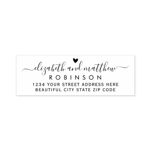 Tampon Auto-encreur Élégant Script Chic Mariage Adresse de retour Self (Design)