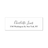 Tampon Auto-encreur Élégant Script de calligraphie noir et blanc (Design)