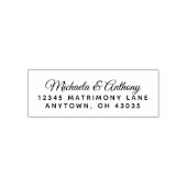 Tampon Auto-encreur Élégant script de mariage Retourner l'adresse Timb (Design)
