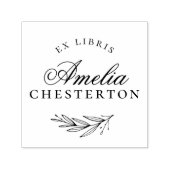 Tampon Auto-encreur Élégant Script Ex Libris | Plaque d'enregistrement (Design)