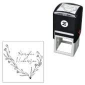 Tampon Auto-encreur Élégant script floral Doodle (En situation)
