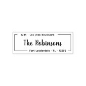 Tampon Auto-encreur Élégant Script Houseréchauffer Adresse de retour (Design)