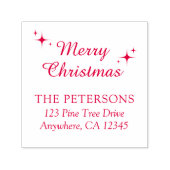 Tampon Auto-encreur Élégant Script Joyeux Noël Adresse de retour (Design)