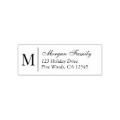 Tampon Auto-encreur Elegant Script Monogram Christmas Return Address (Design)