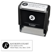 Tampon Auto-encreur Élégant Script Monogramme Adresse de retour (En situation)