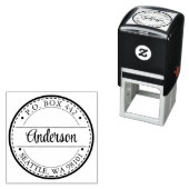 Tampon Auto-encreur Elegant Script Name Return Address Stamp (En situation)