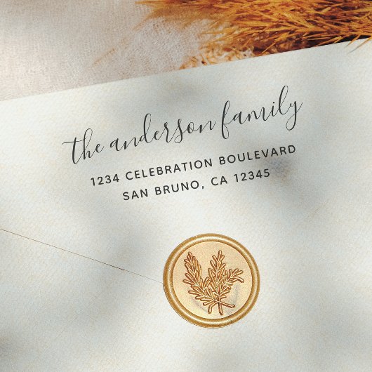 Tampon Auto-encreur Élégant Script Nom de famille Holiday Adresse de r