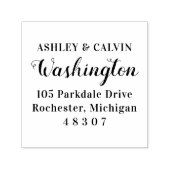 Tampon Auto-encreur Élégant Script Nom Monogramme Adresse de retour (Design)