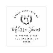 Tampon Auto-encreur Élégant script personnalisé commerce logo boulange (Design)