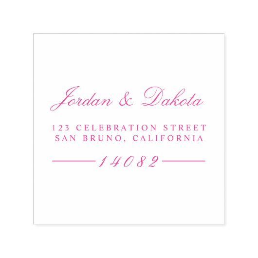 Tampon Auto-encreur Élégant Script Personnalisé Noms Mariage Adresse d (Design)