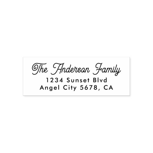 Tampon Auto-encreur Élégant Script rétro Nom personnalisé Adresse de r (Design)