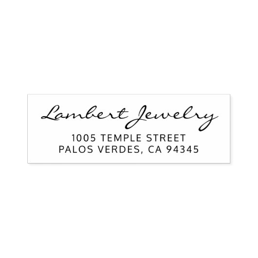 Tampon Auto-encreur Élégant Script Simple Adresse de retour d'affaires (Design)