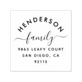 Tampon Auto-encreur Élégant Script Simple Family Return Adresse (Design)