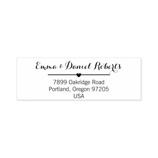 Tampon Auto-encreur Elegant Script Wedding Return Address Stamp (Design)