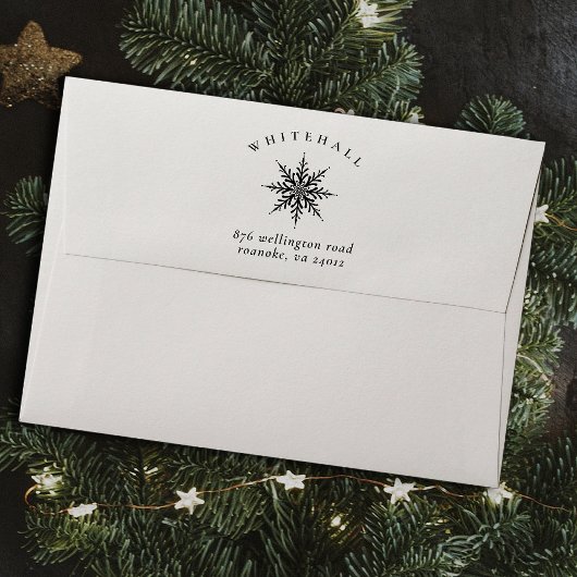 Tampon Auto-encreur Élégant Snowflake Adresse de retour Timbre en caou