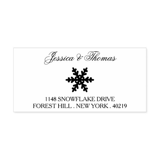 Tampon Auto-encreur Élégant Snowflake Mariage d'hiver (Design)