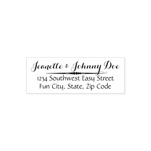 Tampon Auto-encreur Élégant Swirl Mariage personnalisé ou timbre d'adr (Design)