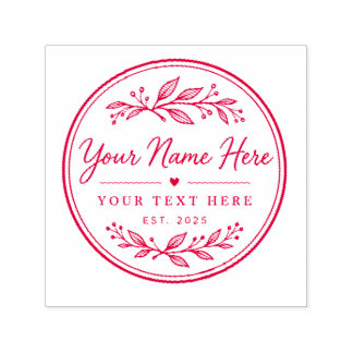 Tampon Auto-encreur Elegant Vintage Botanical Personalized Self-Inking