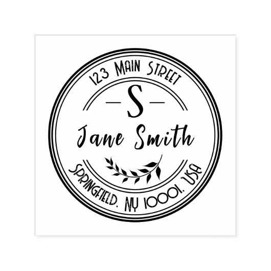 Tampon Auto-encreur Élégante adresse de retour auto-encastrée Timbre e (Design)