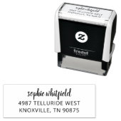 Tampon Auto-encreur Élégante adresse de retour de script professionnel (En situation)