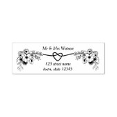 Tampon Auto-encreur Élégante adresse de retour mariage (Design)