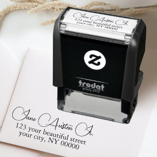 Tampon Auto-encreur Élégante calligraphie Adresse de retour stylée
