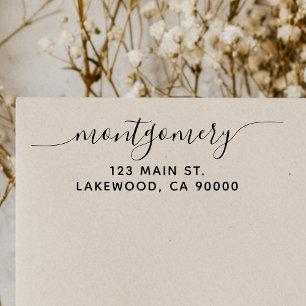 Tampon Auto-encreur Élégante calligraphie d'adresse de retour