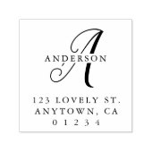 Tampon Auto-encreur Élégante calligraphie Monogramme Adresse de retour (Design)